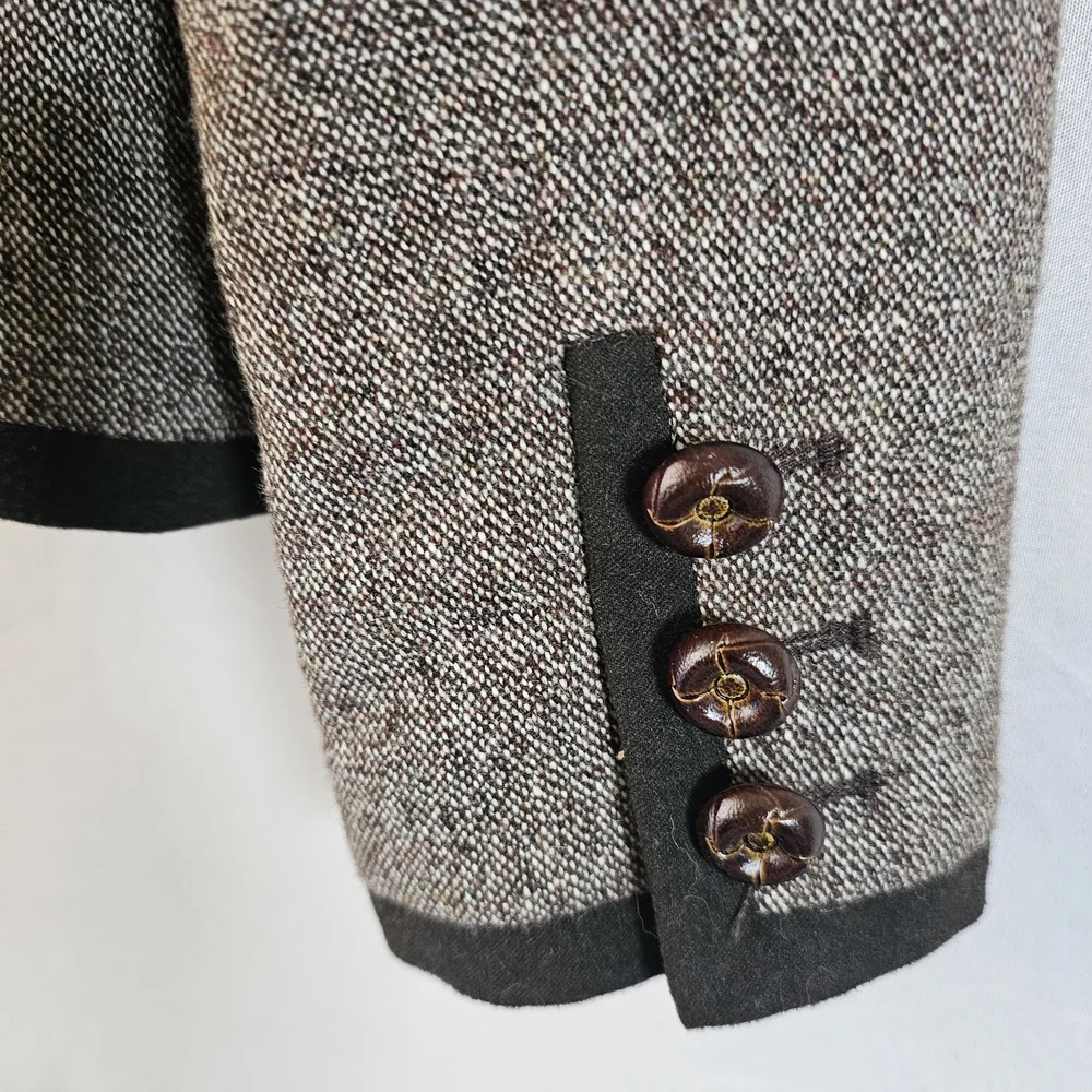 Trina Turk Wool Blend Brown Tweed Suit sz 2 Made in California - Picture 5 of 12